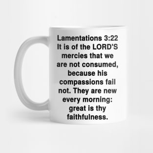 Lamentations 3:22 King James Version Bible Verse Typography Mug